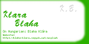 klara blaha business card