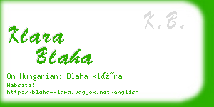 klara blaha business card